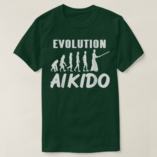Awesome Evolution of Aikido Cool Designs Tee Prese (Design Front)