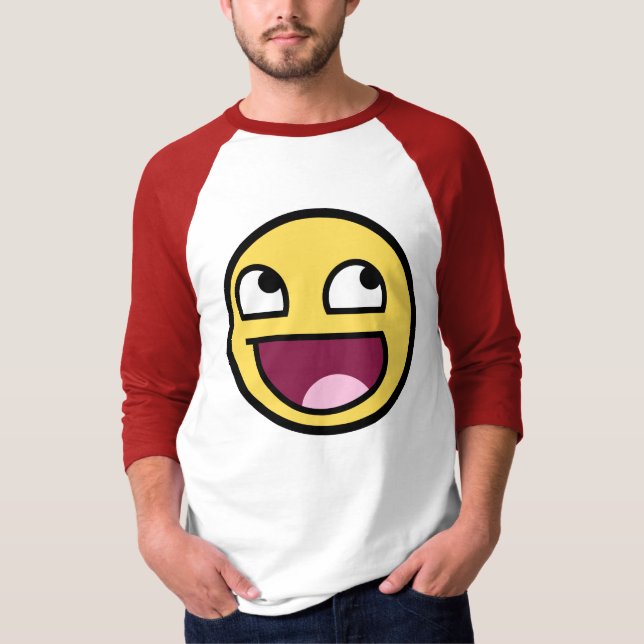 Awesome Face 3/4 Sleeve Raglan T-Shirt (Front)