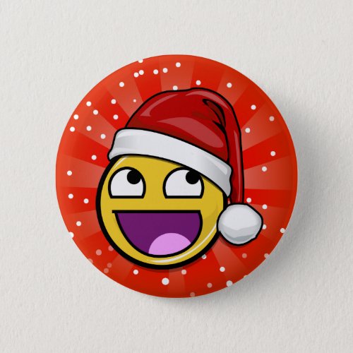 Awesome Face Christmas Santa Button