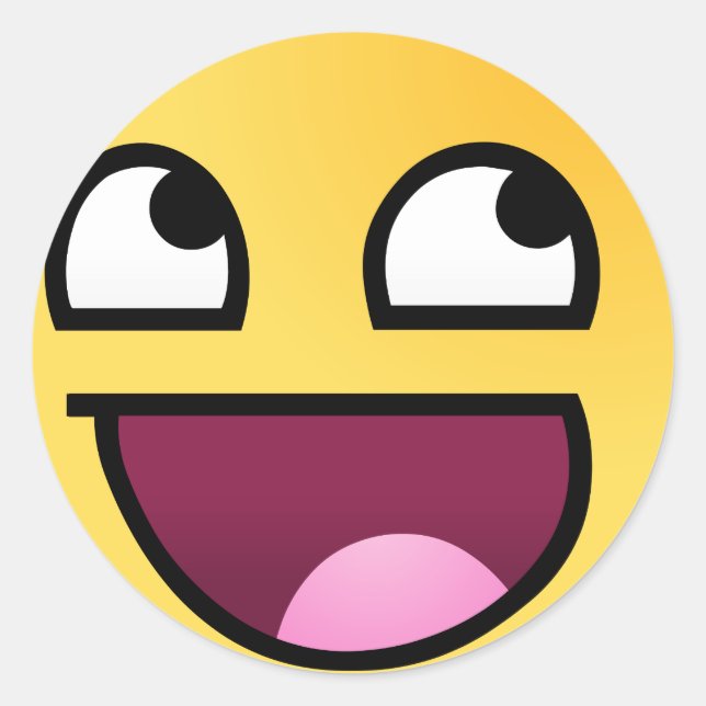 Awesome face - High quality HD Classic Round Sticker (Front)