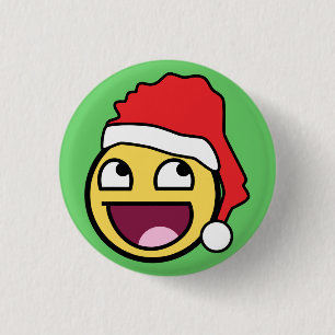 Awesome Face Santa Button