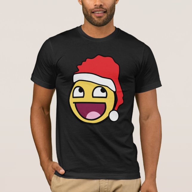 Awesome Face Santa Dark Bella Canvas T-Shirt (Front)