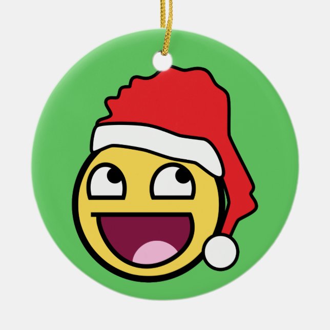 Awesome Face Santa Ornament (Front)