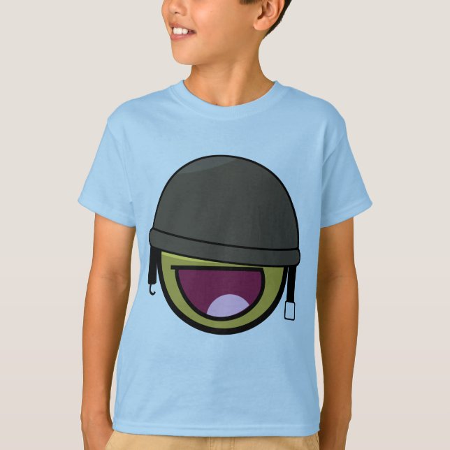 Awesome Face Soldier With Helmet T-Shirt (Front)