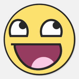 Awesome face sticker. classic round sticker