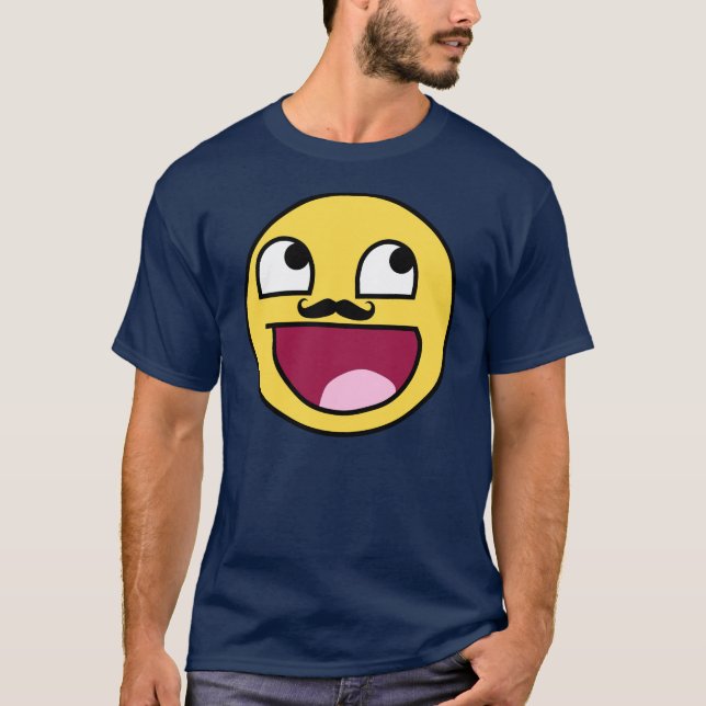 AWESOME FACE WITH MUSTACHE T-Shirt (Front)