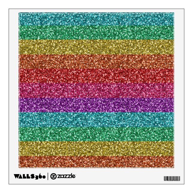 Awesome fashionable trendy rainbow bright colours wall decal (Front)