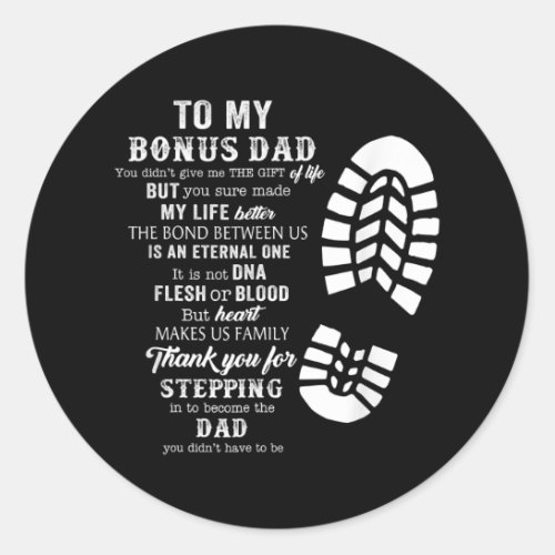 Awesome Fathers Day Bonus Dad Stepdad Shoe Classic Round Sticker