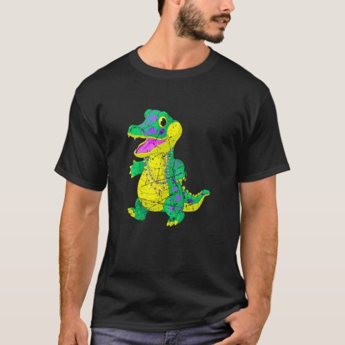 Awesome Festival Madri Gras Alligator Beads Men Wo T_Shirt