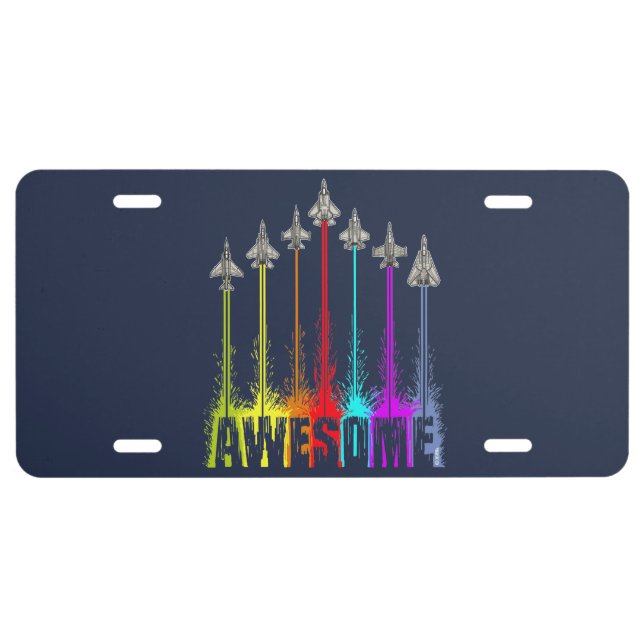 Awesome fighter jets license plate (Front)