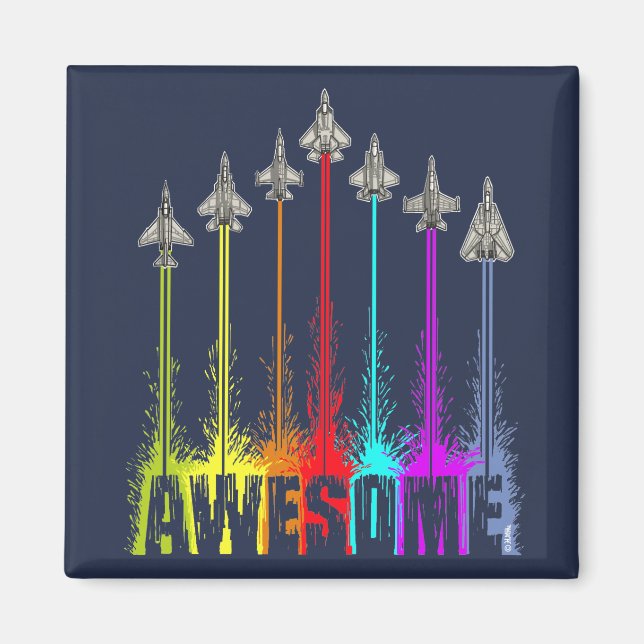 Awesome fighter jets magnet (Front)