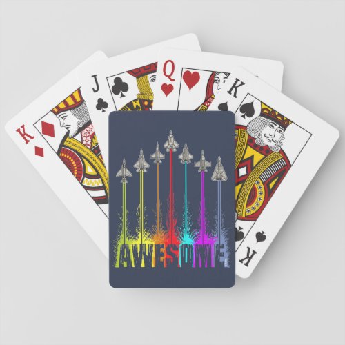 Awesome fighter jets playing cards