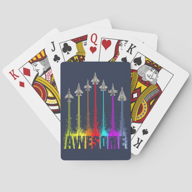 Awesome fighter jets poker cards (Back)