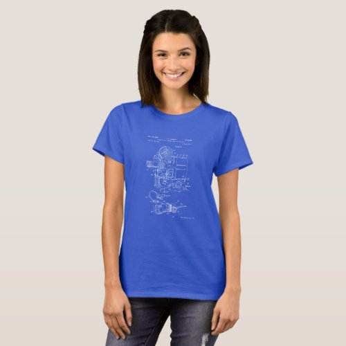 Awesome Film Camera Blueprint Shirt for Filmmakers