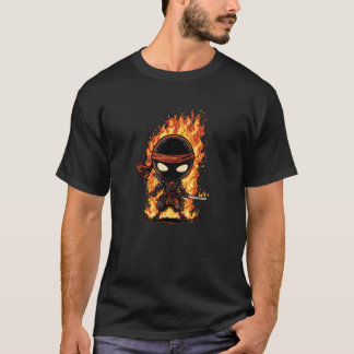 Awesome Fire Ninja Costume for Ninjas and Flames L T-Shirt
