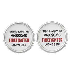 Awesome Firefighter Funny Firefighter Cufflinks