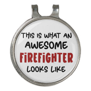 Awesome Firefighter Funny Firefighter Golf Hat Clip