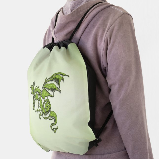 Awesome Flaming Dragon 2   Drawstring Bag (Insitu)