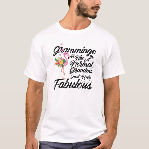 Awesome Flamingo Grammingo Like Normal Grandma Lov T_Shirt