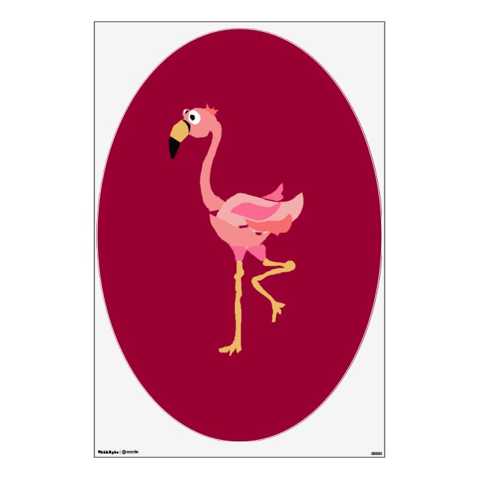 Awesome Flamingo Primitive Art Wall Decal