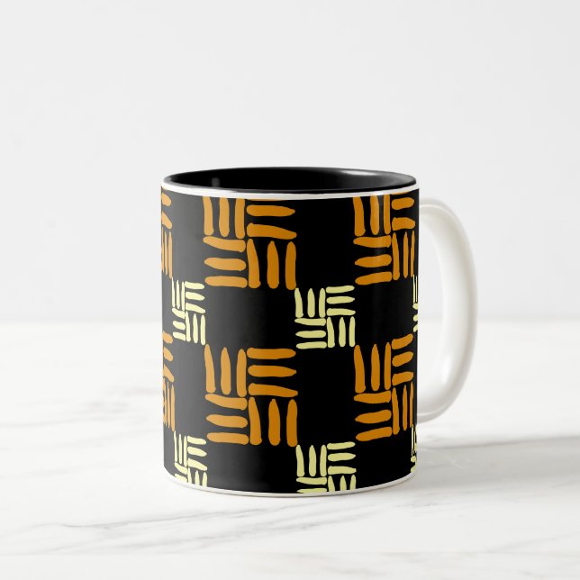 Awesome Floral Pattern Two-Tone Coffee Mug (Front Right)