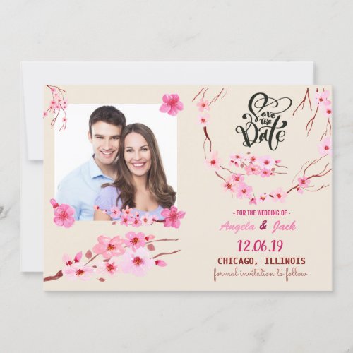 Awesome Floral Save the Date Photo Customized