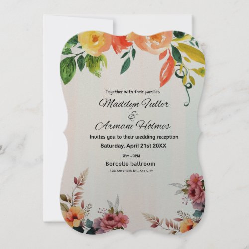 Awesome Floral Watercolor Wedding Invitation
