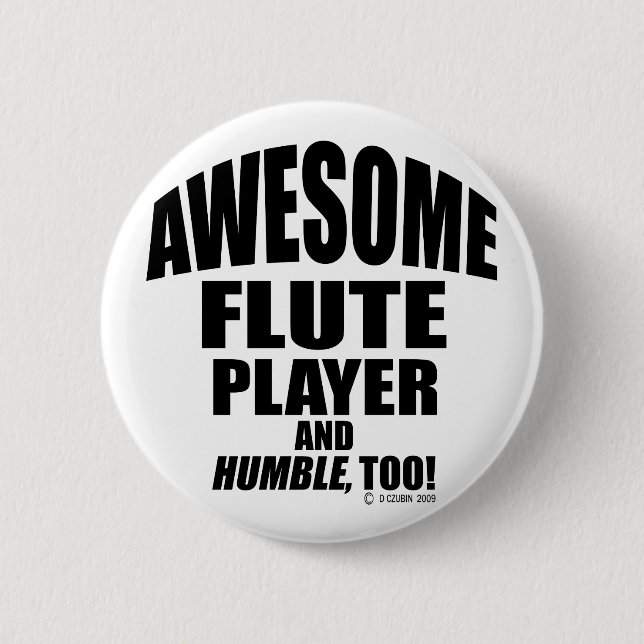 Awesome Flute Player Button (Front)