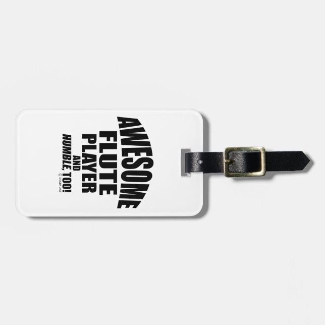 Awesome Flute Player Luggage Tag (Front Horizontal)