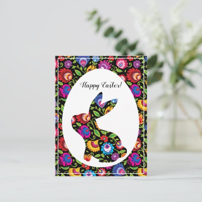 Awesome Folklore Easter bunny, customizable Postcard (Standing Front)