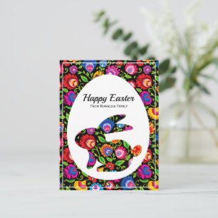 Awesome Folklore Easter bunny with custom text Pos Postcard