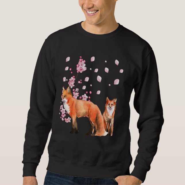 Awesome Foxes Lovers Shirt Japanese Cherry Flower  (Front)