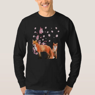 Awesome Foxes Lovers Shirt Japanese Cherry Flower 