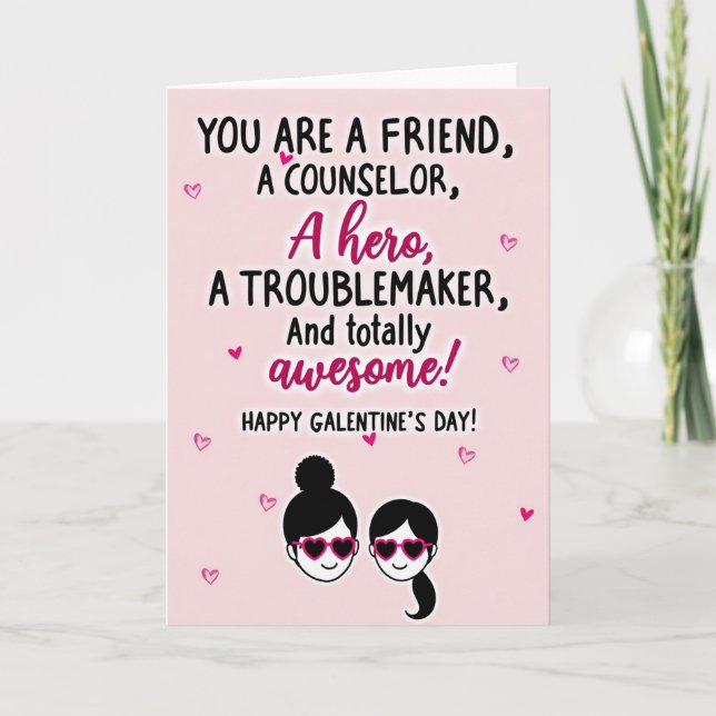 Awesome Friend Galentines Day Card (Front)