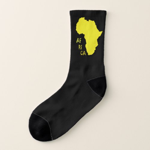 Awesome Funky Yellow Africa Continent Map Socks