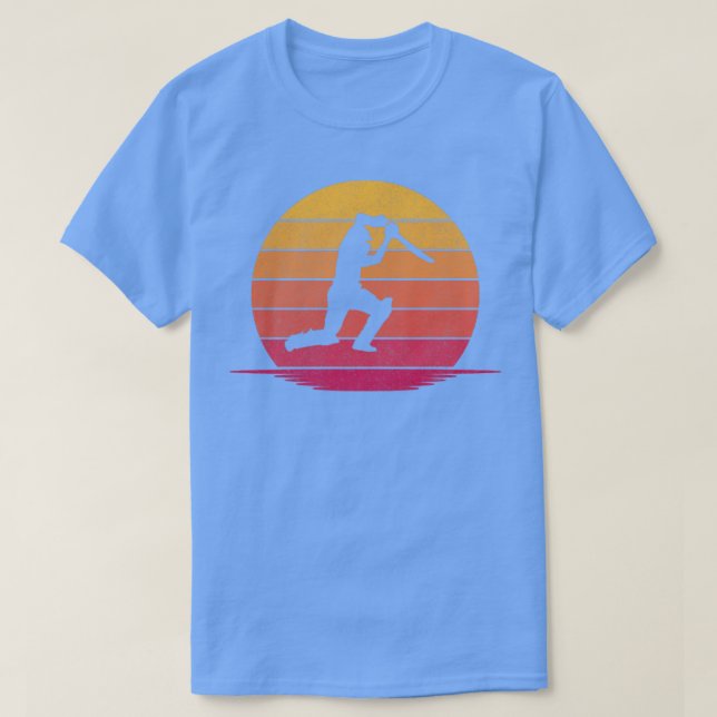 Awesome Funny Cricket Gift Hobby Silhouette Sunset T-Shirt (Design Front)