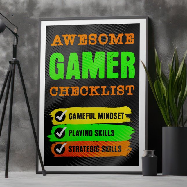 Awesome Gamer Checklist Gaming Poster (Creator Uploaded)