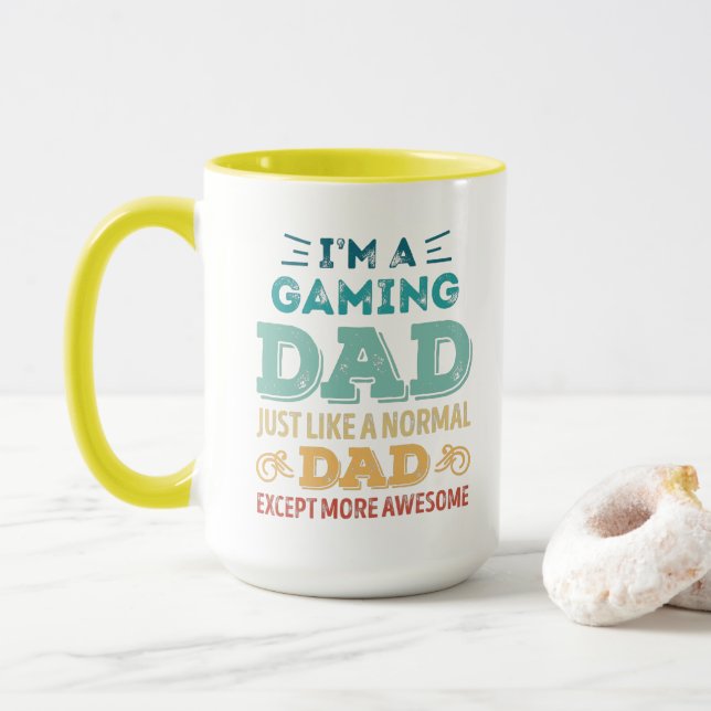 Awesome Gaming Dad Fathers Day Funny Gift Mug (With Donut)
