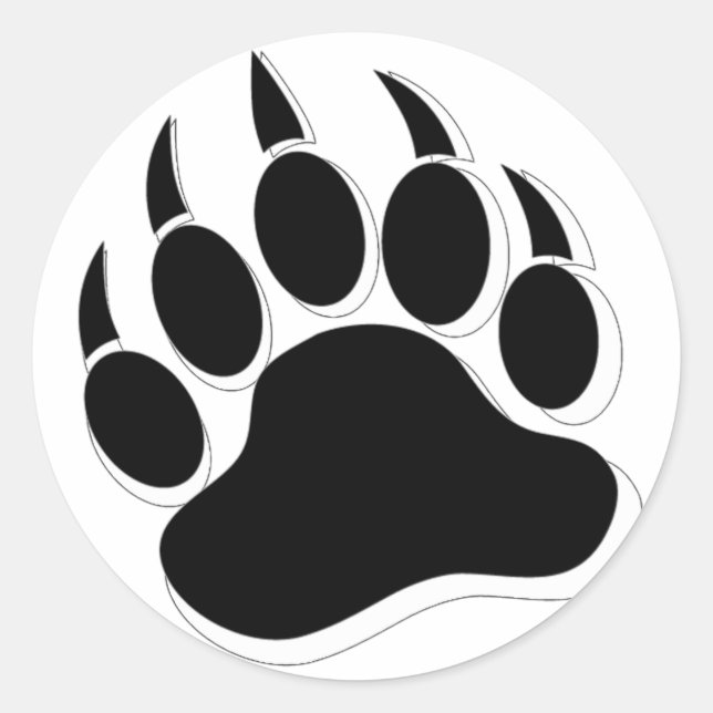 Awesome Gay Bear claw B&W 3D effect Classic Round Sticker (Front)