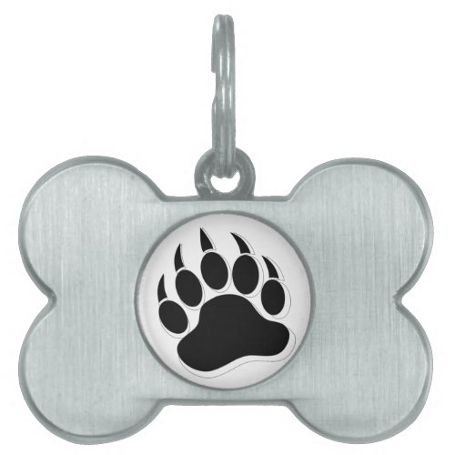 Awesome Gay Bear claw BW 3D effect Pet Tag