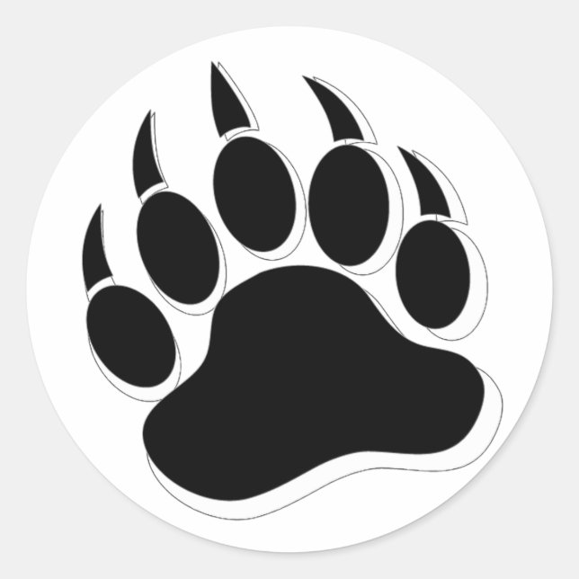 Awesome Gay Bear claw B&W 3D effect Sticker (Front)