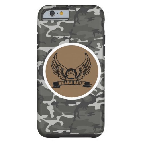 Awesome Gay Bear Pride Bears Rule Wings Urban Camo Tough iPhone 6 Case