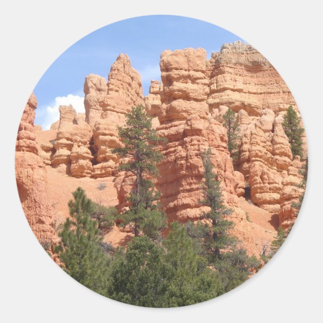 Awesome Geologic Formations at Red Canyon, Utah Classic Round Sticker (Front)