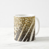 Awesome girly trendy gold leopard and zebra print coffee mug (Front Right)