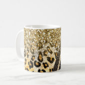 Awesome girly trendy gold leopard and zebra print coffee mug (Front Left)