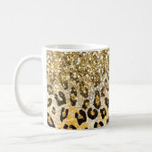 Awesome girly trendy gold leopard and zebra print coffee mug (Left)