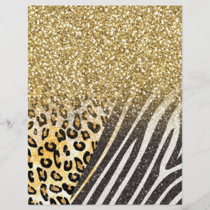 Awesome girly trendy gold leopard and zebra print flyer
