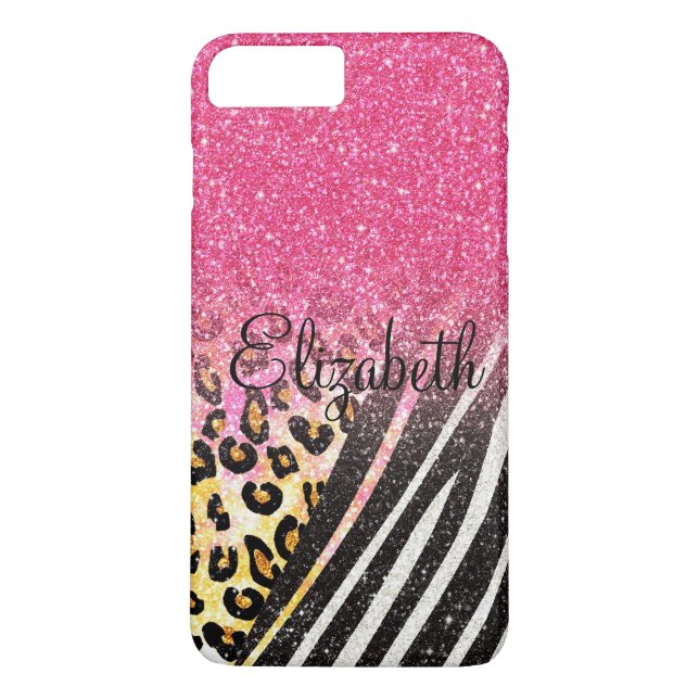 Awesome girly trendy leopard print, zebra stripes Case-Mate iPhone case (Back)