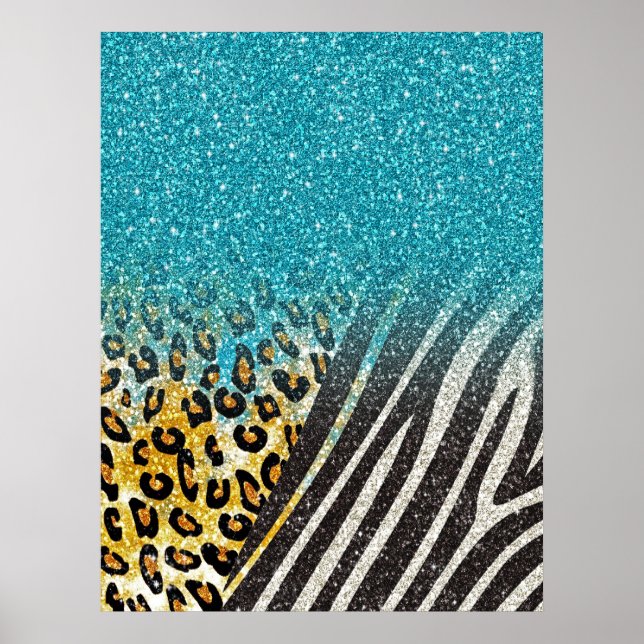 Awesome girly trendy leopard print, zebra stripes poster (Front)