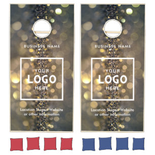 Awesome Glitter Abstract Business Logo Branded Cornhole Set